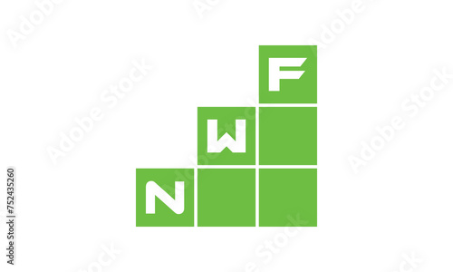 NWF initial letter financial logo design vector template. economics, growth, meter, range,  profit, loan, graph, finance, benefits, economic, increase, arrow up, grade, grew up, topper, company, scale photo