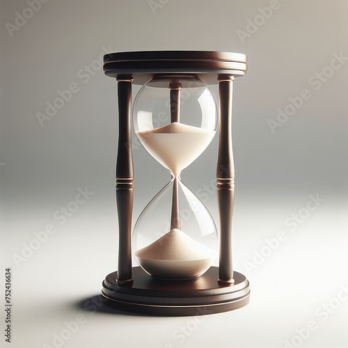 hourglass with sand on white 