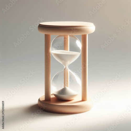 hourglass with sand on white 