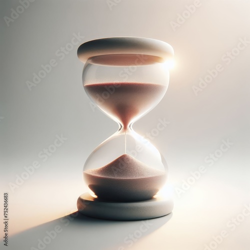 hourglass with sand on white 