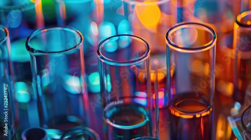 Laboratory Research - Scientific Glassware For Chemical Background, vibrant colors 