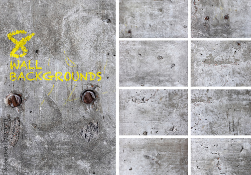 8 Grunge Cement Wall Surface Texture Background