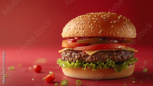 a hamburger with tomatoes and lettuce © Dogaru