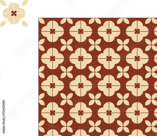 Abstract Pattern| Multicolor| Tile Pattern| Vector Graphic Illustration| Seamless| Indian Motif