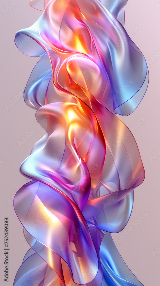 Fototapeta premium Abstract background with colorful curved lines or smoke. Copy space for text.