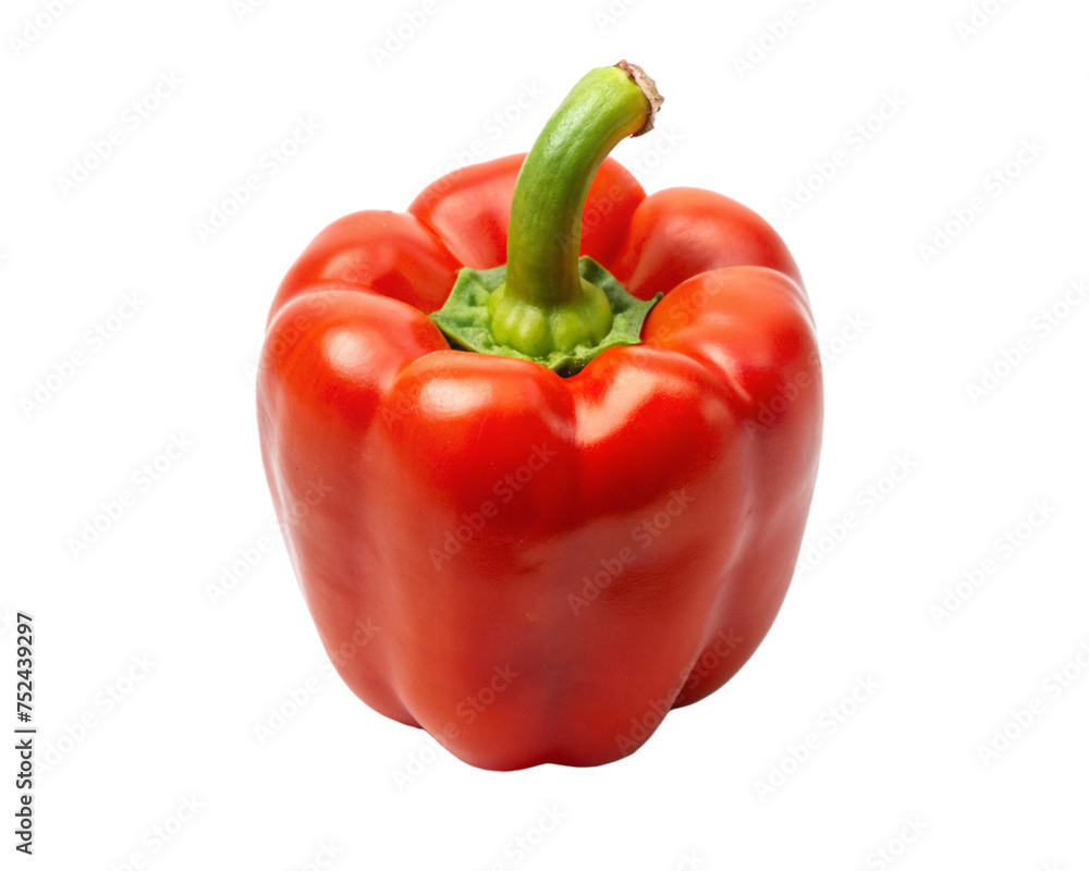 Red bell pepper capsicum isolated on white