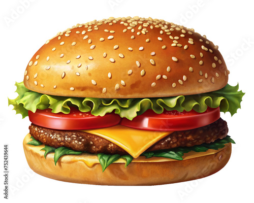 A burger isolated on white. 