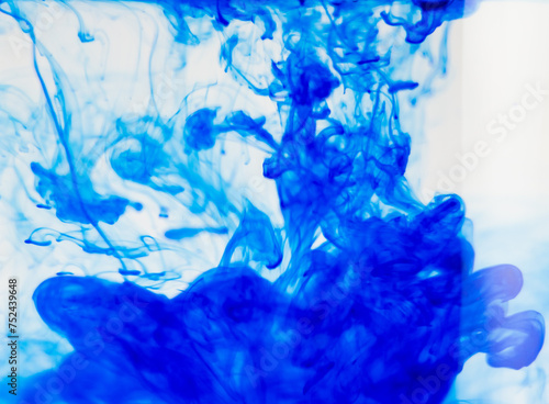 Blue paint in water