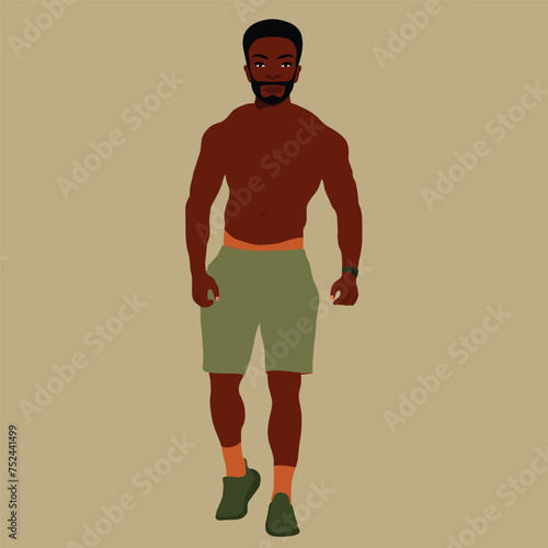 Modern black man in elegant art style vector