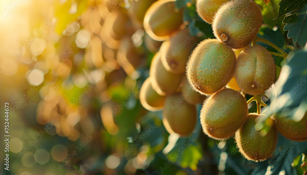 Recreation of kiwi fruits in a kiwi tree Recreation of kiwi fruits in a kiwi tree