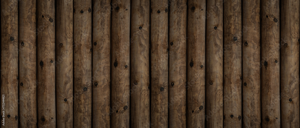 Old brown rustic bright wooden boards texture, wooden posts fence - wood panel wall timber background panorama banner, long seamless pattern Old brown rustic bright wooden boards texture, wooden posts fence - wood panel wall timber background panorama banner, long seamless pattern