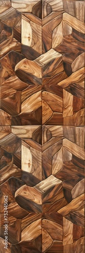 Background Texture Pattern in the Style of Abstract Complex Parquet - Wood parquet designs with impossible, Complex Abstract-like patterns created with Generative AI Technology