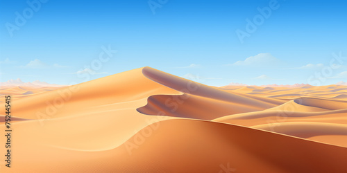 Beautiful photo of the desert for background  Vast desert landscape with sweeping sand dunes and pockets of lush oases