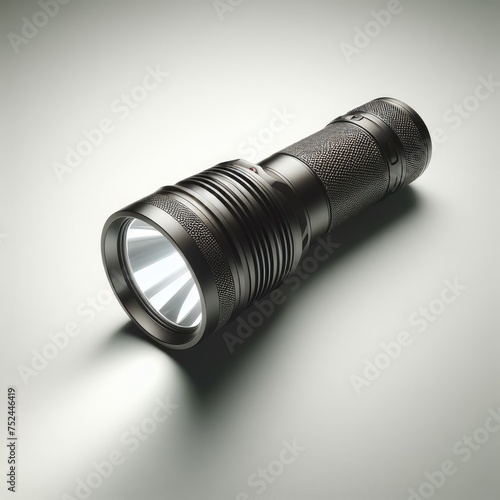 black flashlight isolated on white 