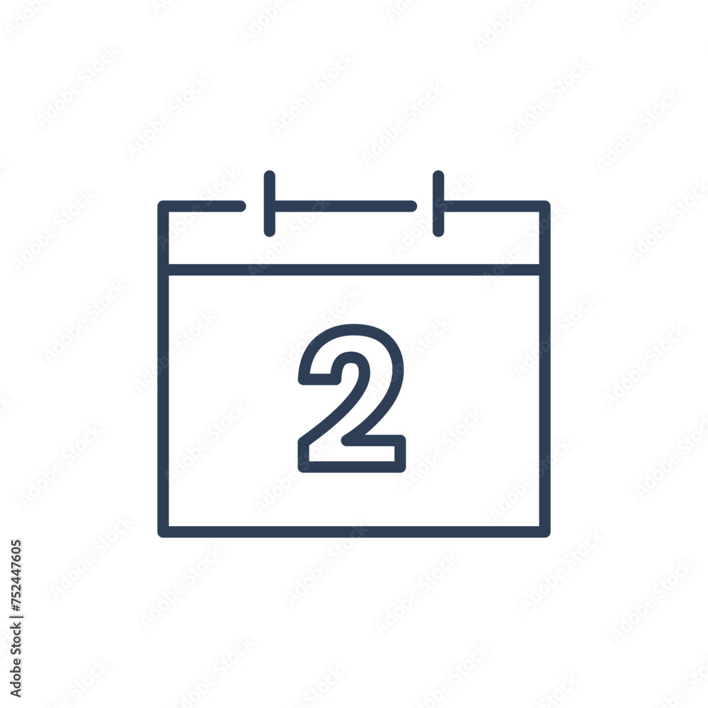 2 Calendar Icon, 2 Date Icon for Appointment Line icon 2 Calendar Icon, 2 Date Icon for Appointment Line icon