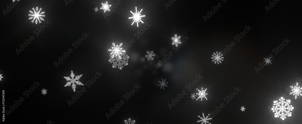 Falling snow at night. Bokeh lights Falling snow at night. Bokeh lights