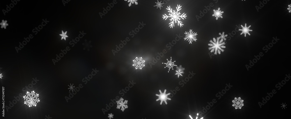 Falling snow at night. Bokeh lights Falling snow at night. Bokeh lights