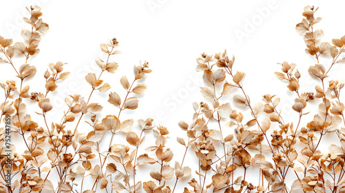 Flat lay of dried field flowers with shadow projected on a grey textured background Minimal handmade eco nature concept for bloggers silhouette concept.AI Generative