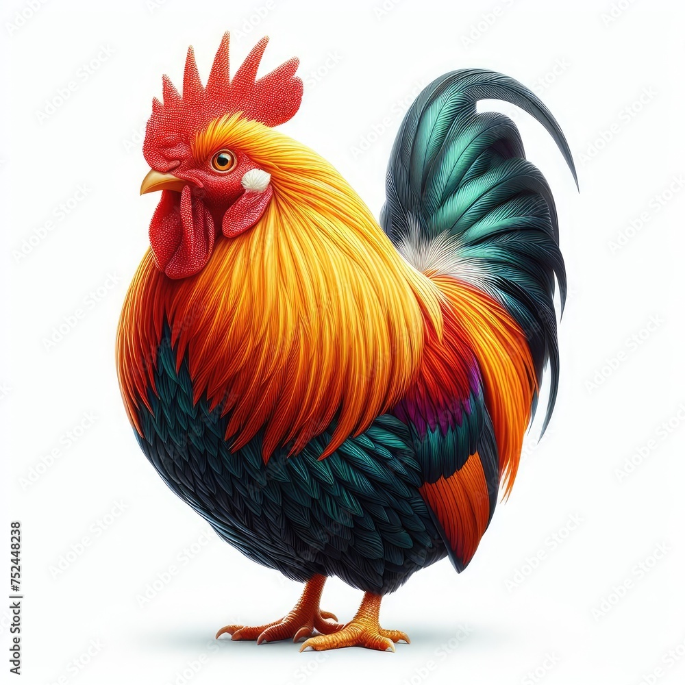 rooster isolated on white background
