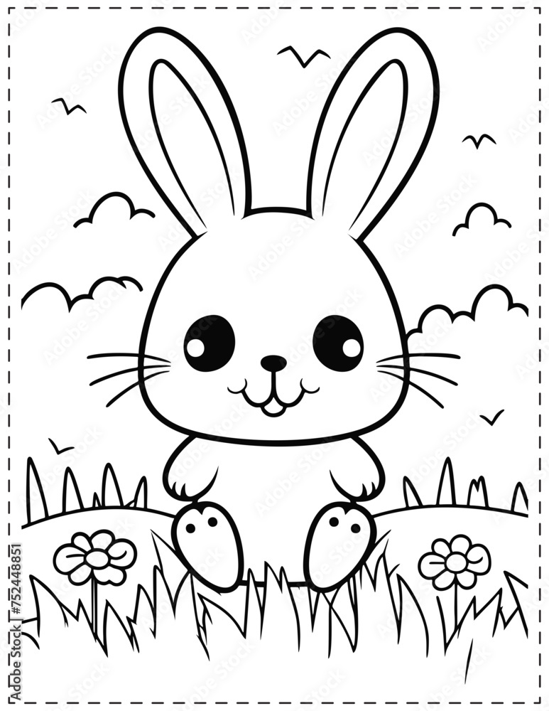 Fototapeta premium Easter Bunny Coloring pages Coloring printable coloring sheet