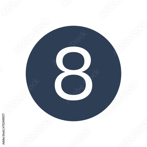 8 Icon Numeric Number inside Circle. Two Icon vector illustration