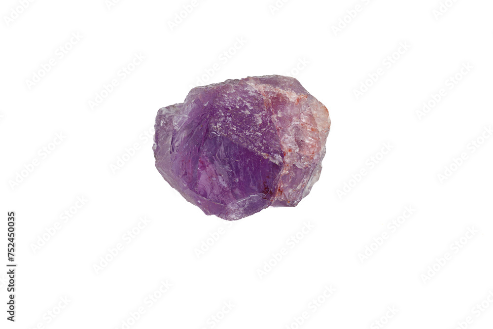 Fototapeta premium Amethyst mineral stone macro on white background