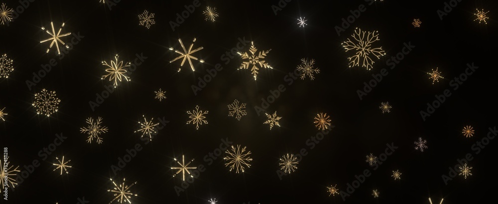 Winter Snow Symphony: Captivating 3D Illustration of Descending Snowflakes for Christmas Winter Snow Symphony: Captivating 3D Illustration of Descending Snowflakes for Christmas