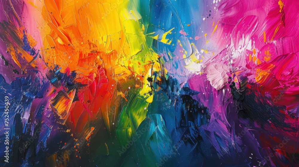 Artist Lost in a Vibrant Canvas of Abstract Creation: Exploring the Depths of Color and Texture - A Colorful Symphony of Brushstrokes and Splashes Artist Lost in a Vibrant Canvas of Abstract Creation: Exploring the Depths of Color and Texture - A Colorful Symphony of Brushstrokes and Splashes
