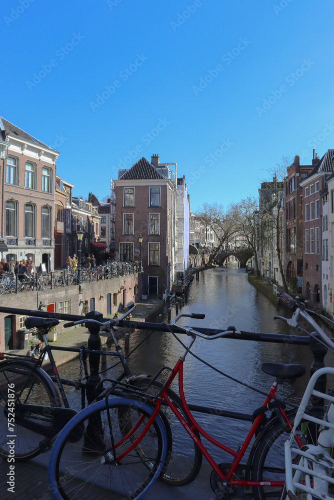 Netherlands, Utrecht, Oudegracht,  Canals,  Bikes,  Antique bridge, Old city, sunny day, bikes, bicycle,  architecture, canal, water, europe, holland, netherlands, travel, old, bridge, dutch, street