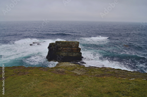 Sea Stack at Deerness on mainland Orkney, Scotland, UK photo