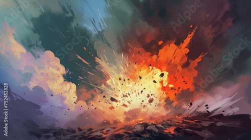 Massive Lava Explosion Painting