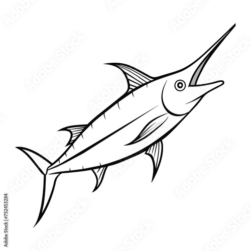 Marlin illustration coloring page for kids © Ismail Hossain