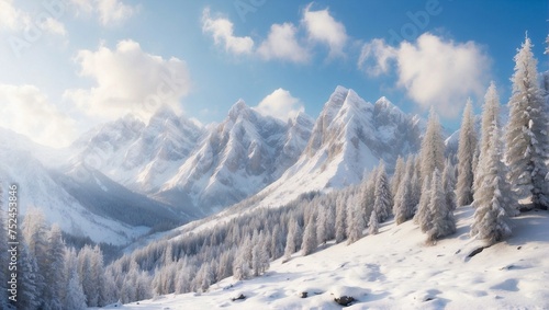 snow covered mountains in winter © RIYAAN