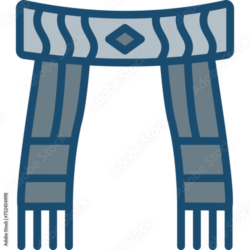 Scarf Line Filled Grey