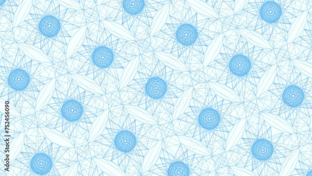 A blue and white pattern of circles and lines, resembling fabric or wallpaper, brings a simple yet eye-catching element to any space A blue and white pattern of circles and lines, resembling fabric or wallpaper, brings a simple yet eye-catching element to any space