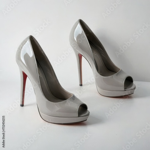 high heels shoes on white 