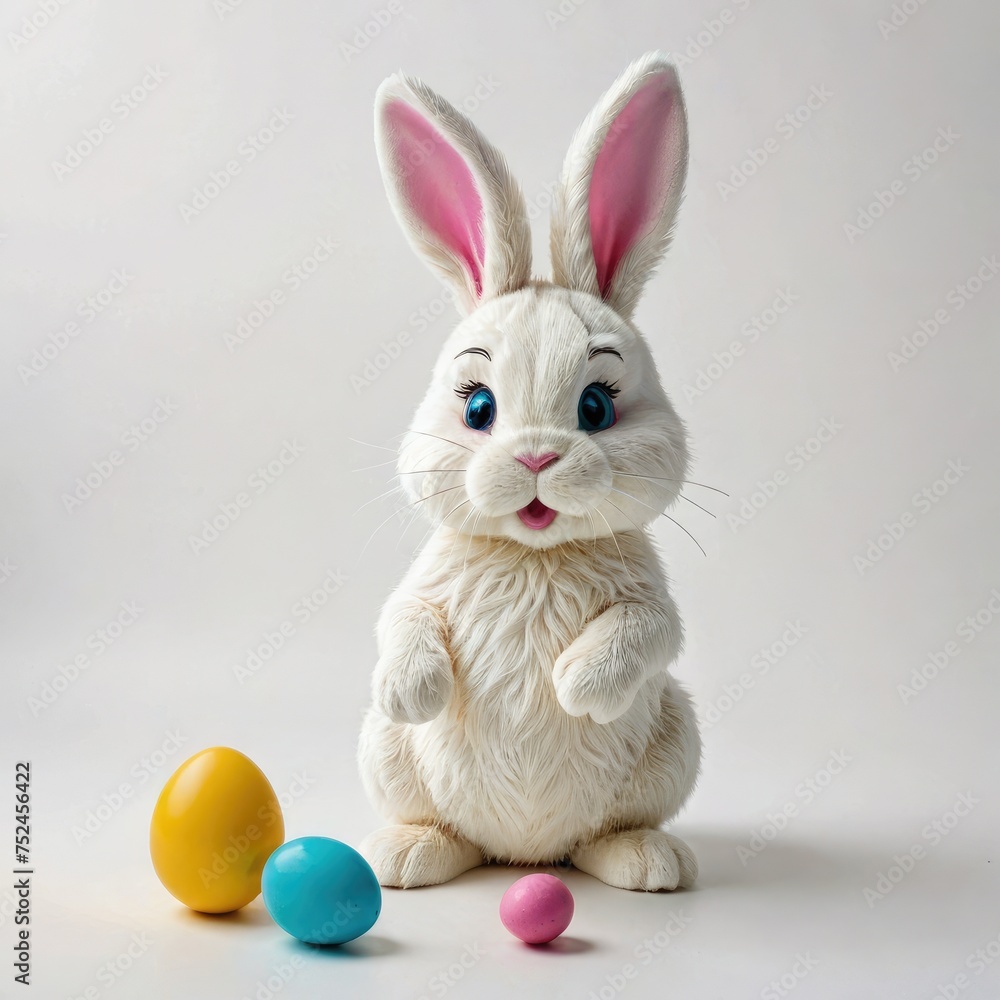 Fototapeta premium white bunny rabbit on a white background 