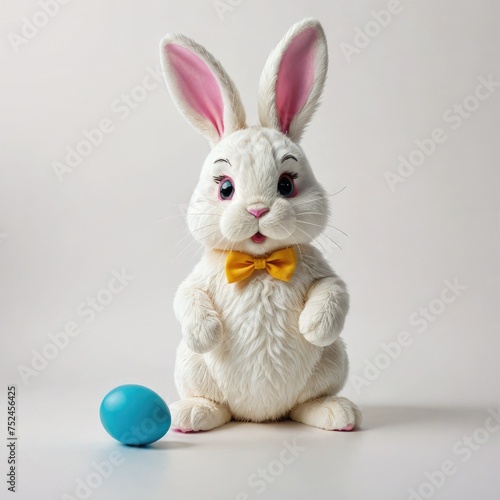 white bunny rabbit on a white background 
