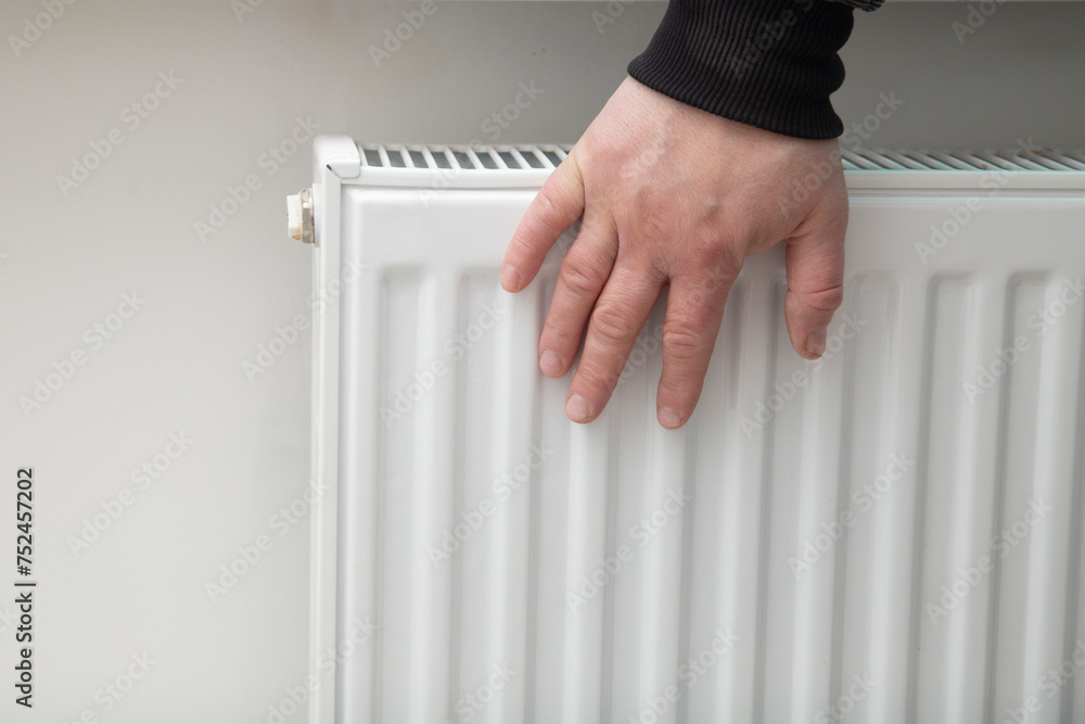 custom made wallpaper toronto digitalHand on the heating battery. The beginning of the heating season.