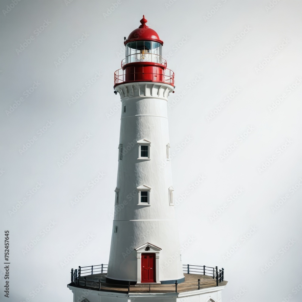 lighthouse on the coast on white
