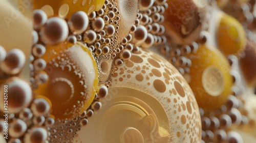 brown color closeup 3d bubbles abstract pattern 