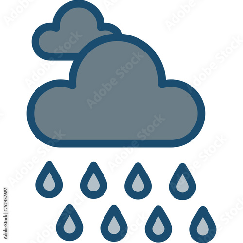 Rain Line Filled Grey