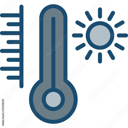 Thermometer Line Filled Grey