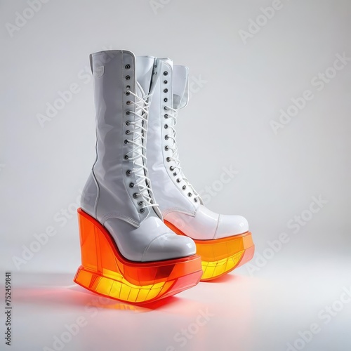 rubber boots isolated white
