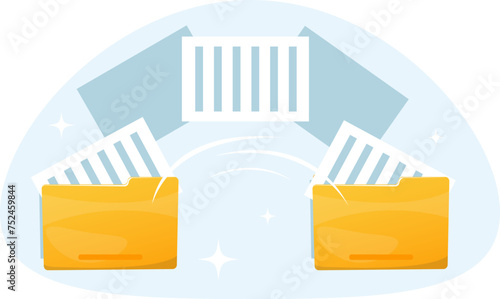 The concept of copying data from one folder to another, documents are copied to another folder