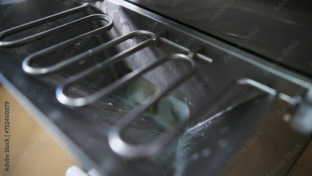 pouring ice cream machine - freezer, closeup view in the kitchen. High quality 4k footage pouring ice cream machine - freezer, closeup view in the kitchen. High quality 4k footage