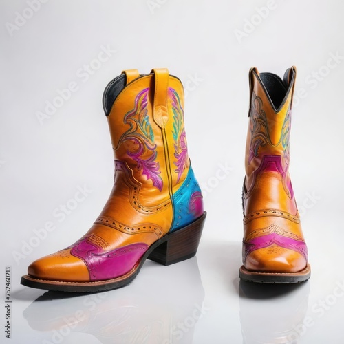 pair of colorful cowboy boots 