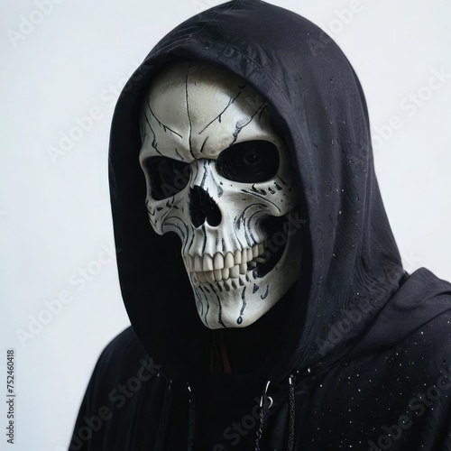 scary halloween skeleton on hoodie 