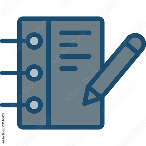 Writing Line Filled Grey