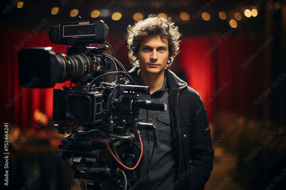 Television producer overseeing a TV show production generative ai concept Television producer overseeing a TV show production generative ai concept